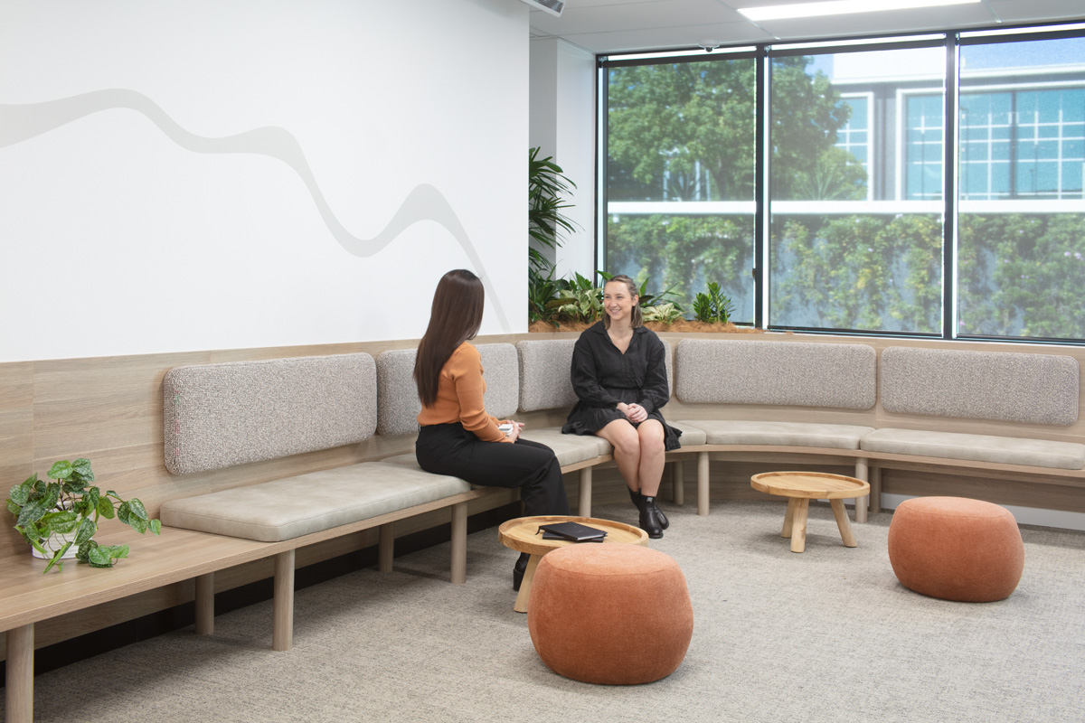 breakout area with natural light