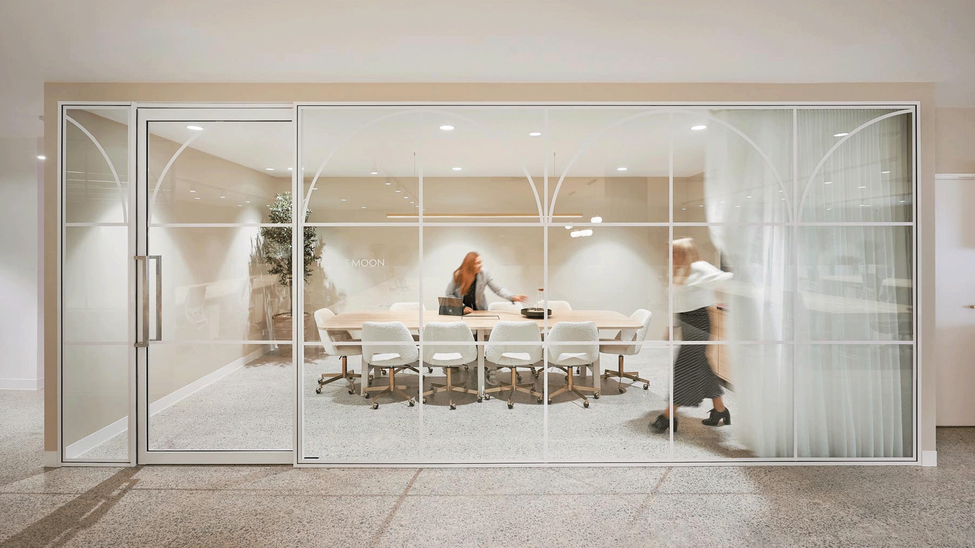 Framed window meeting space