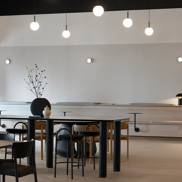 feature lighting in breakout space