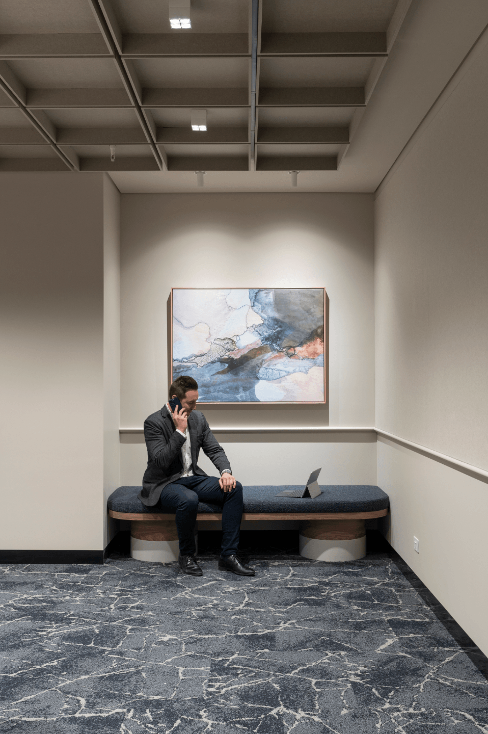 man talking on phone
