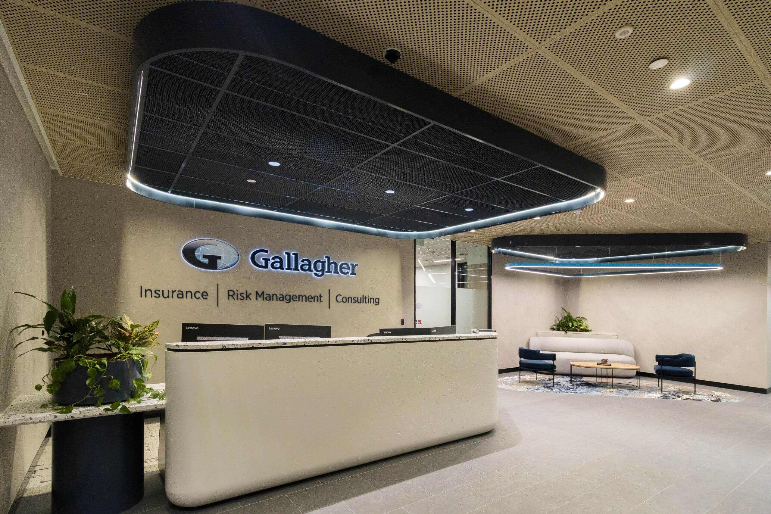 Gallagher - Melbourne - Reception focused on sign